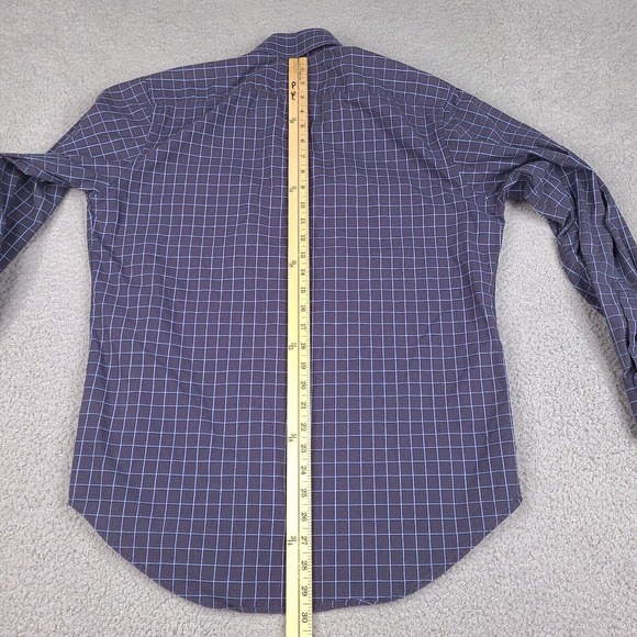 Thomas Dean Shirt Mens Medium Gray Plaid Long‎ Sleeve Button Down - Picture 14 of 16